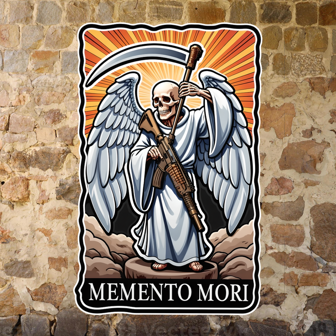 Sticker Memento Mori Winged 3.5 x 2.5