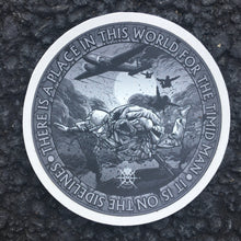 Sticker There is a place in this world for the timid man. 3" Round GRAY