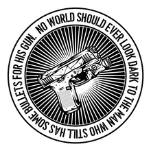 Bumpersticker Never Dark Pistol 3"